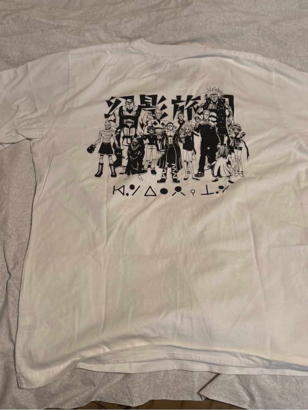 White Graphic Kids T-Shirt with Anime Character Print
